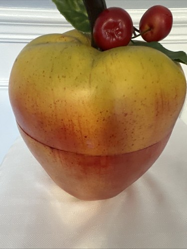 Rare Vintage Mid Century Red/Yellow Apple Shaped Ice Bucket 1960's Hard Plastic - Picture 15 of 19