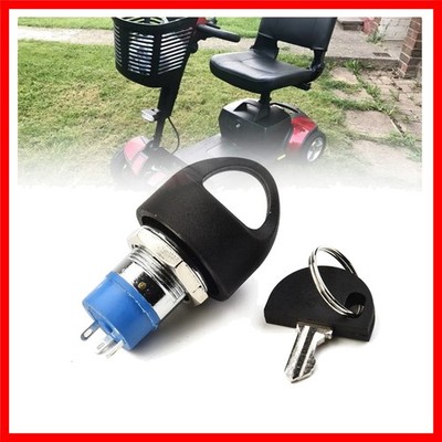 Ignition Switch with Key, Replacement Mobility Scooter Spare Start On/Off Ign...