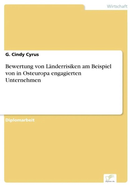 G. Cindy Cyrus | Bewertung Von LäNderrisiken Am Beispiel Von In Osteuropa...-image