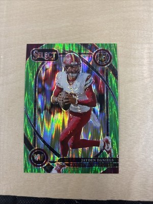2024 Panini Select Neon Green Shock Prizm #217 Jayden Daniels RC /499 Commanders