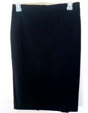 Express Pencil Skirt Size 2 Black W/Liner Stretch Knee Length Back Zip Slit