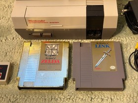 Original NES Console + 2 Zelda Cartridges + 1 Controller and Cables (NEW 72 pin)