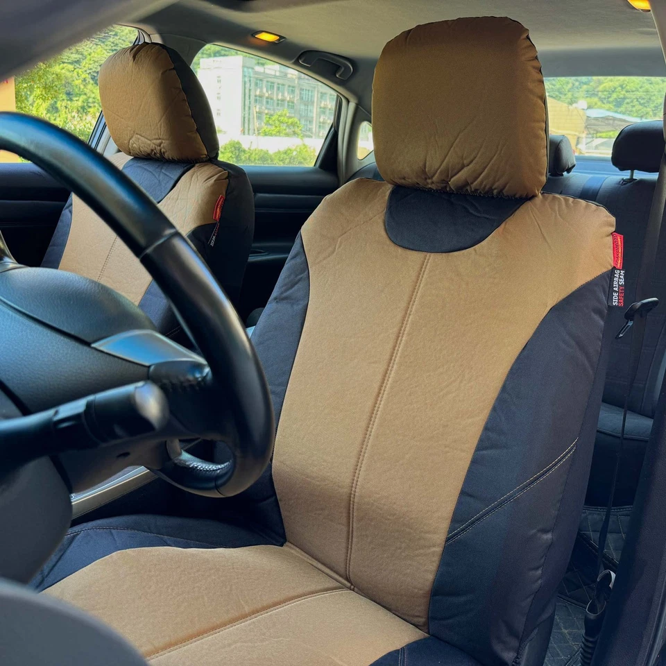 Fundas de asiento de auto delanteras de lona impermeables negras tostadas para Hyundai XG300 350 Foto 3 de 4