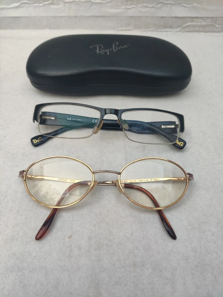 Lote 2 Gafas Auténticas de Diseñador–D&G TD9439197+Vaillet Vega Prestige Chapado en Oro Foto 2 de 4