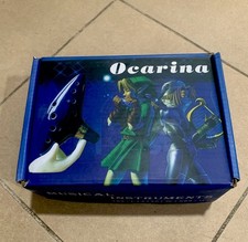 1 Pair Blue Ceramic Ocarina with Case and Instruction Sheet