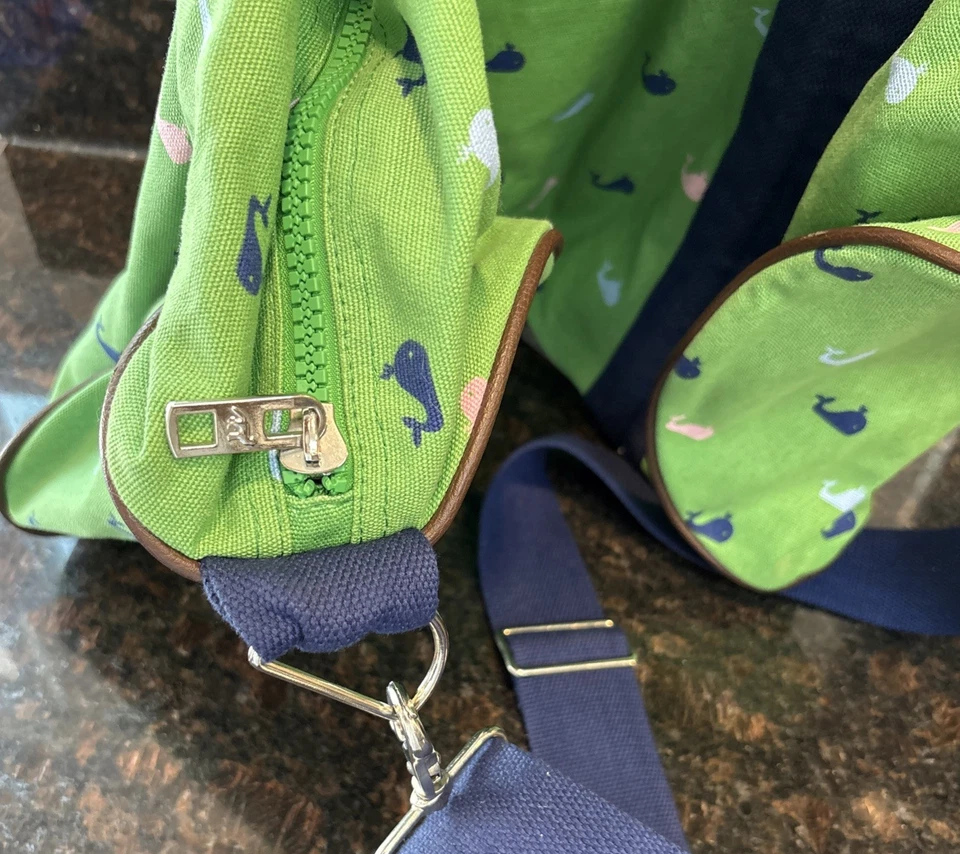 Bolsa de viaje Sloane Ranger de lona con ballenas verde💚🐋🩷 Foto 4 de 4