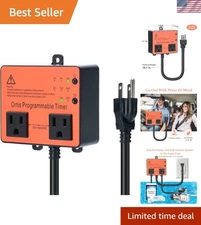 Above Ground Pool Timer Black One-Button Operation for Pumps Lights 5 Settings