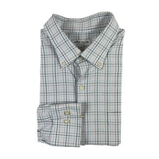 Peter Millar Summer Comfort White Pink Blue Checked Button Front Size XL