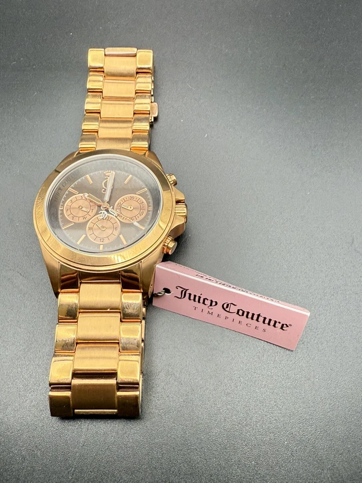 Reloj Juicy Couture Stella oro rosa SS esfera marrón $295 leer para reparar D4 Foto 4 de 4