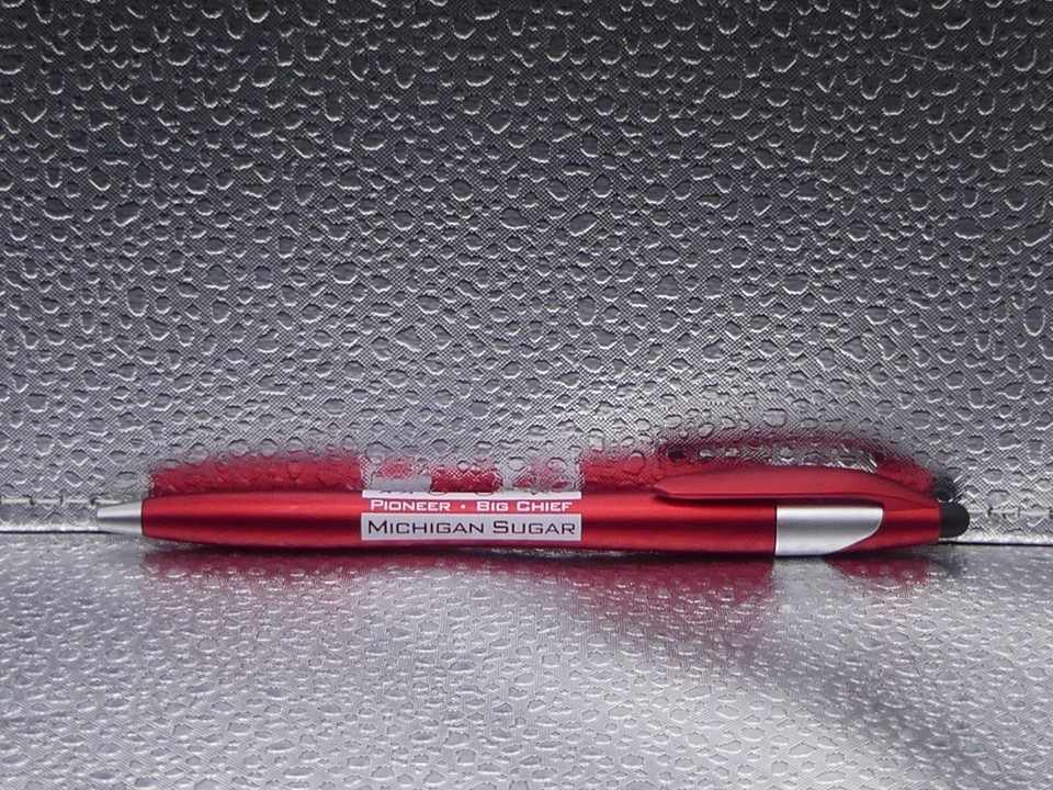 Michigan Sugar Pioneer Big Chief Ballpoint Pen Red White Silver Farmer Owned eBay