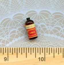 Dollhouse Miniature Size Castor Oil Medicine Bottle