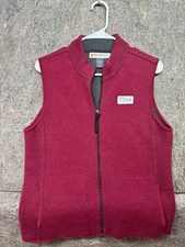 Red Maple Vest Womens Red Full Zip Alpaca Blend Pockets Sportswear M