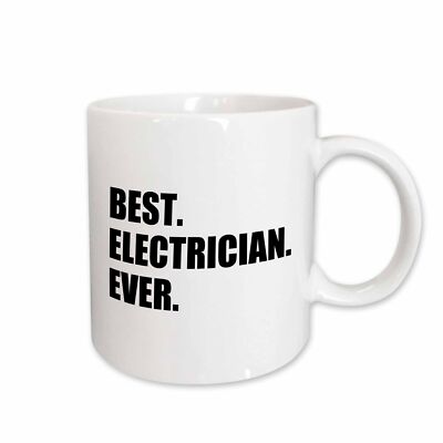 3dRose Best Electrician Ever - fun gift for electronics job - black text Mug