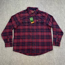 Orvis Heavyweight Big Bear Flannel Shirt Mens Purple Black Sangria Plaid Shacket