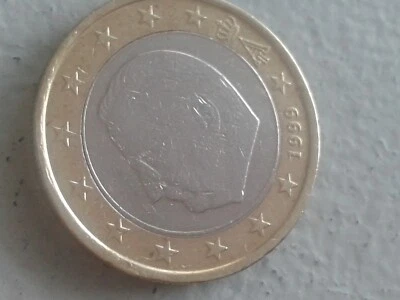 1 Euro 1999 Belge fauté ,piece + coeur en fer a cheval+ tres tres belle piece - Photo 1/4