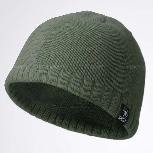 Cappello Sci Plain S46 Beanie Maglia Cappello Teschio Caldo Solido Freddo Polsino Inverno Bianco Sport - Foto 12 di 13