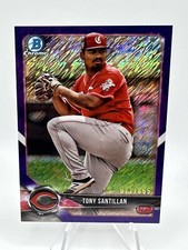 2018 Bowman Chrome Tony Santillan Purple Shimmer Refractor 119/655 Prospect Reds