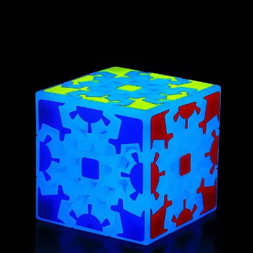 3x3 Fluorescent Speed Cube Glow in Dark Magic Speed Cube 3-D Brain Teasers IQ...