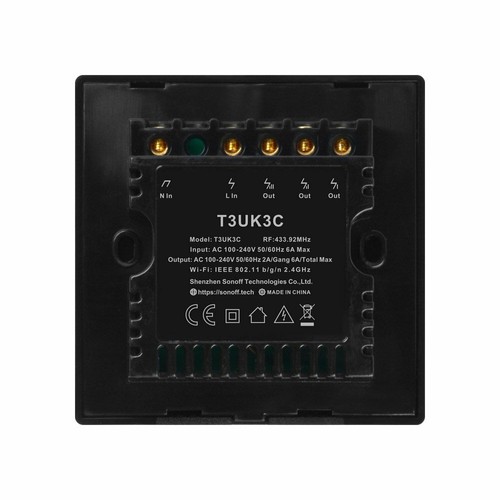 SONOFF T2 T3UK WIFI Smart Wall Switch Galss Panle Touch APP/433RF Remote Control - Picture 5 of 18