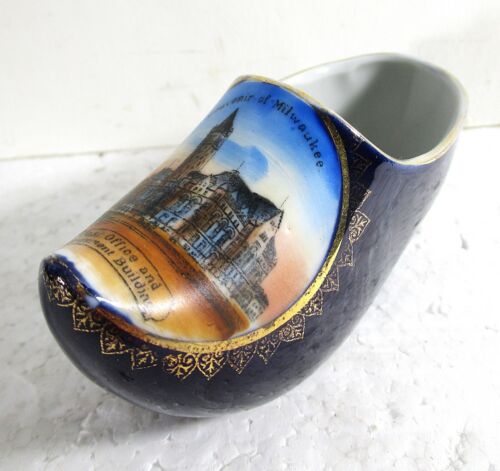 SOUVENIR PORZELLANSCHUH "POST UND REGIERUNGSGEBÄUDE" MILWAUKEE WISCONSIN