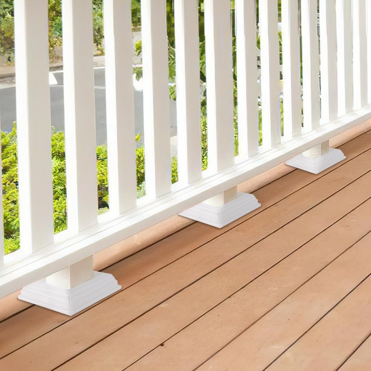 x Inches Vinyl Post Skirt Split Style, 4pcs White Vinyl Post