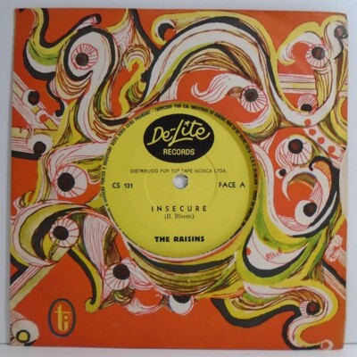 THE RAISINS INSECURE / DONT GO DOWN DOWN BRAZIL 1969 FUNK SOUL 7'' DE-LITE CS 131