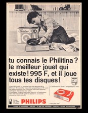 PUB / WERBUNG / AD PHILIPS Spielzeug Le PHILITINA Plattenspieler Vintage 1966