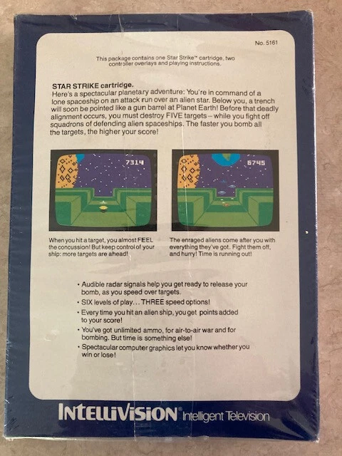 SEALED Never opened - Intellivision STAR STRIKE Mattel 1981 Blue Box - Image 2 of 2