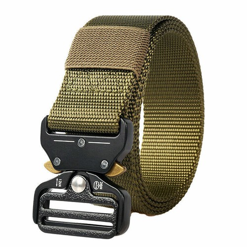 Tactical Army Combat Belt Waistband Men's Casual Military Rescue Rigger Belts - Foto 8 di 15