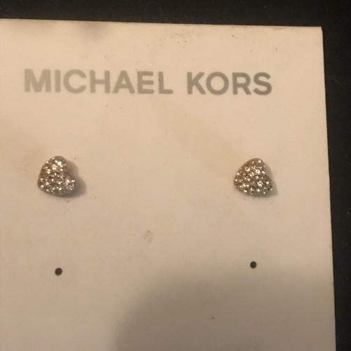 Michael Kors Women's Pavé Heart 14k Rose Gold over Sterling Silver Stud Earrings - Picture 2 of 3