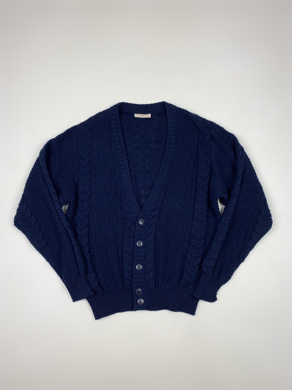 Cardigan Vintage Yves Saint Laurent Variazione Lavorato a Maglia