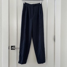 Giorgio Armani Vintage 80s 90s Dark Grey 100 Wool Balloon Trousers Pants Size 2