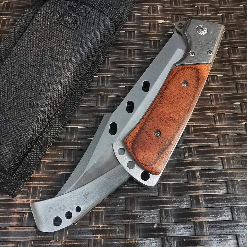 Cabo de madeira laranja leve portátil resgate tático caça acampamento ferramenta EDC - Imagem 4 de 4