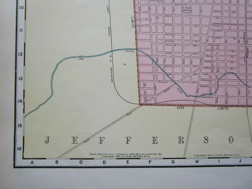 KY 1898 LOUISVILLE KENTUCKY City Map. Tremendous Detail, Named Streets Railroads - Picture 9 of 12
