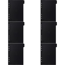 Image of 6Pcs Plastic A5 Binder Dividers with Tabs, 6-Hole Partition Black Index Dividers