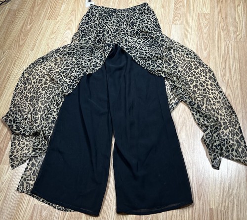 NY City Design Co Hose mit Überrock 100% Seide Animal Print Vintage fließend Retro - Bild 7 von 13