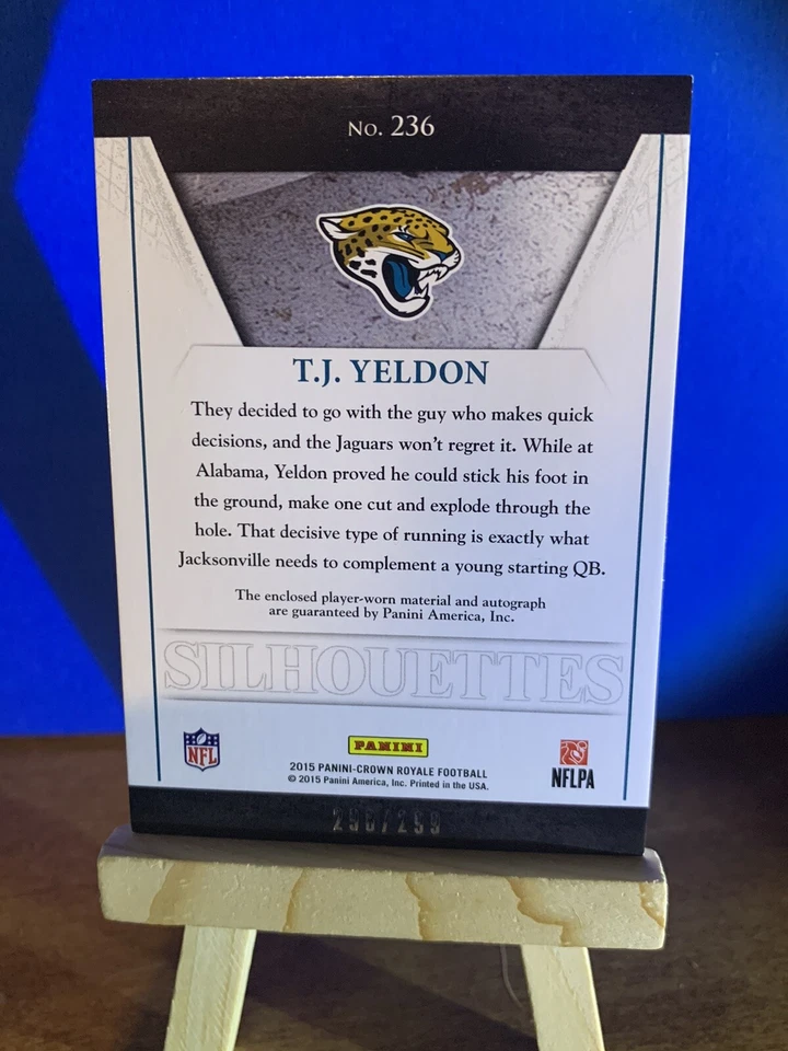 TJ Yeldon 2015 Panini Crown Royale Silhouettes RC Rookie JSY Auto /299 - Image 2 of 2