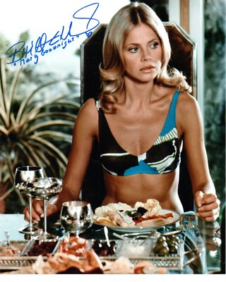 Original handsigniertes Britt Ekland Foto 10 x 8 Foto James Bond C/W COA PIC PROOF