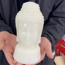 6lb Natural Crystal.hetian jade.Hand-carved.Exquisite Buddha's head Decoration