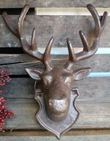 Tolle Wanddekoration Massiv Hirsch Hirschkopf Gusseisen Antiklook Vintage ❤