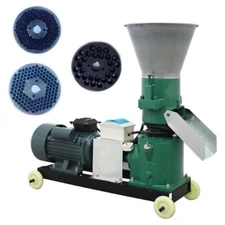 220V Animal Feed Pellet Mill Machine Three Rollers with 3mm 6mm 12mm Plates