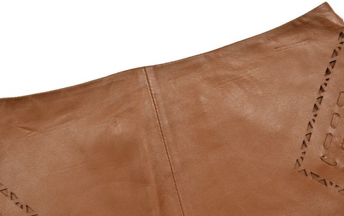 White House Schwarzmarkt Lederrock Größe 0 Laser geschnitten Handwerker Boho neu mit Etikett $ 398 - Bild 8 von 12