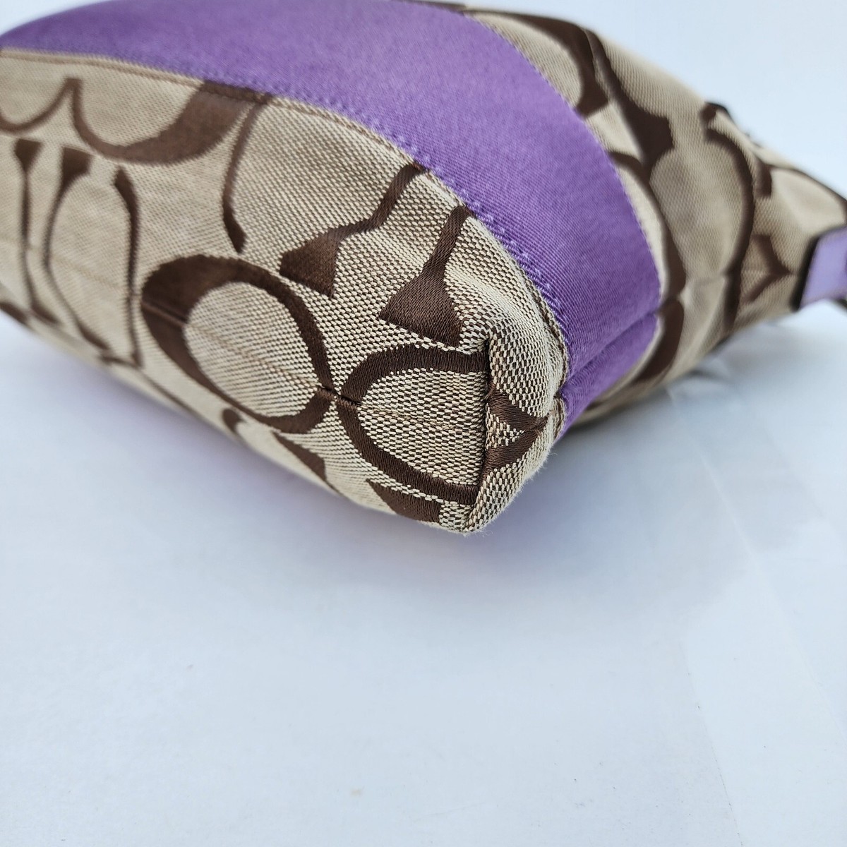 COACH Signature Purple Stripe Crossbody/Shoulder Bag F19220 COACH Signature Purple Stripe Crossbody/Shoulder Bag F19220