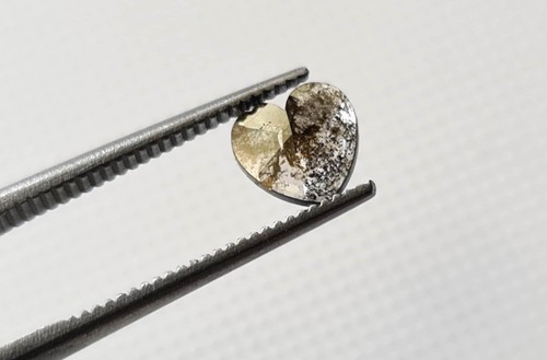 Salt And Pepper Diamond Heart Loose Diamond Cabochon Diamond Charm 6mm - Picture 7 of 10
