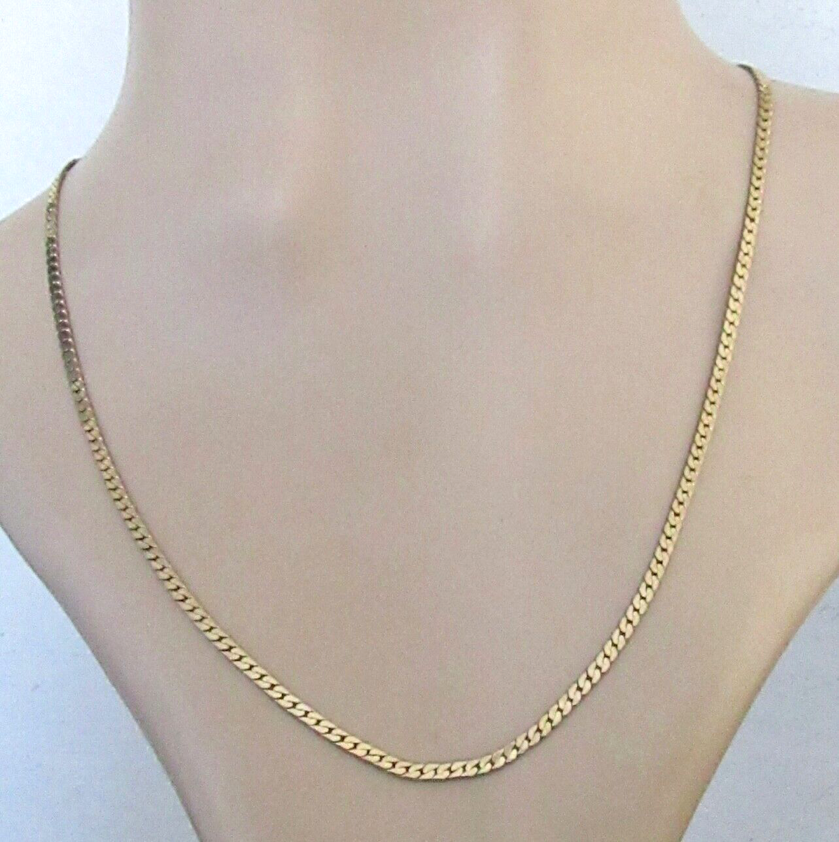 9ct Gold Chain Vintage 9ct Yellow Gold Flat S Link Chain