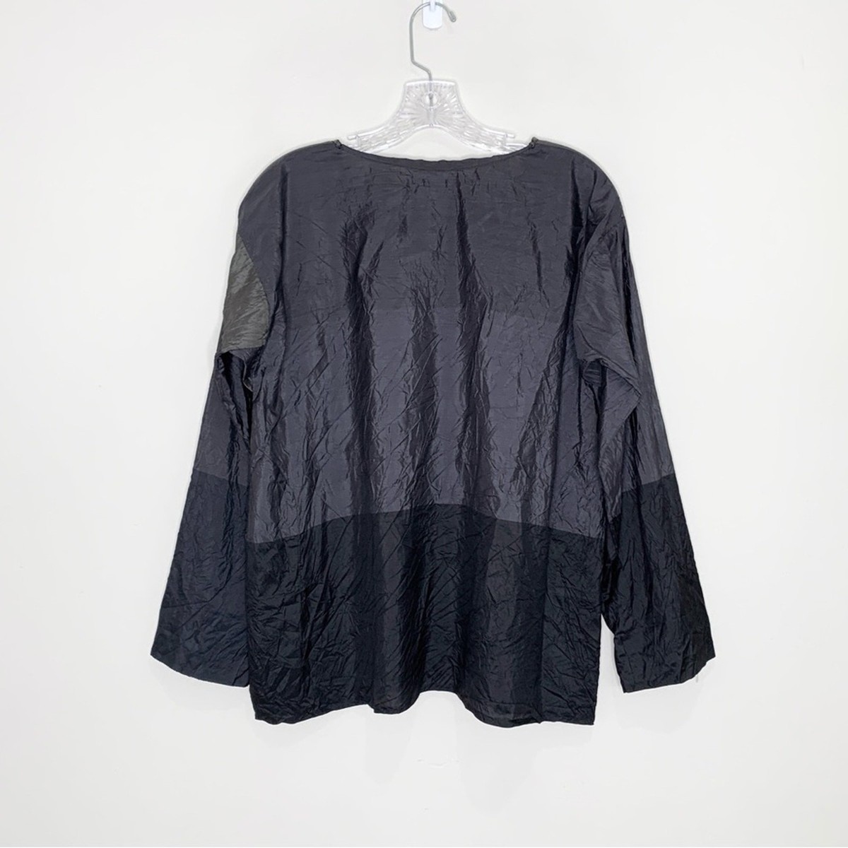Dosa Tunisian Top (Sz 2 = S/M) Crinkled 100% Silk Long Sleeve