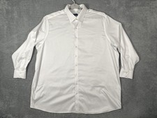 Proper Cloth Dress Shirt Mens 19.5 34/35 White Regular Fit Non Iron Big  Tall