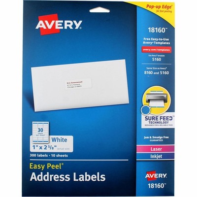 2 Pack Avery Pop-up Edge Easy Peel Address Labels, 30 Ct