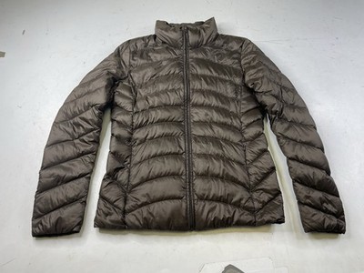 Uniqlo Ultra Light Down Jacket Womens Medium Brown Full Zip Puffer Coat