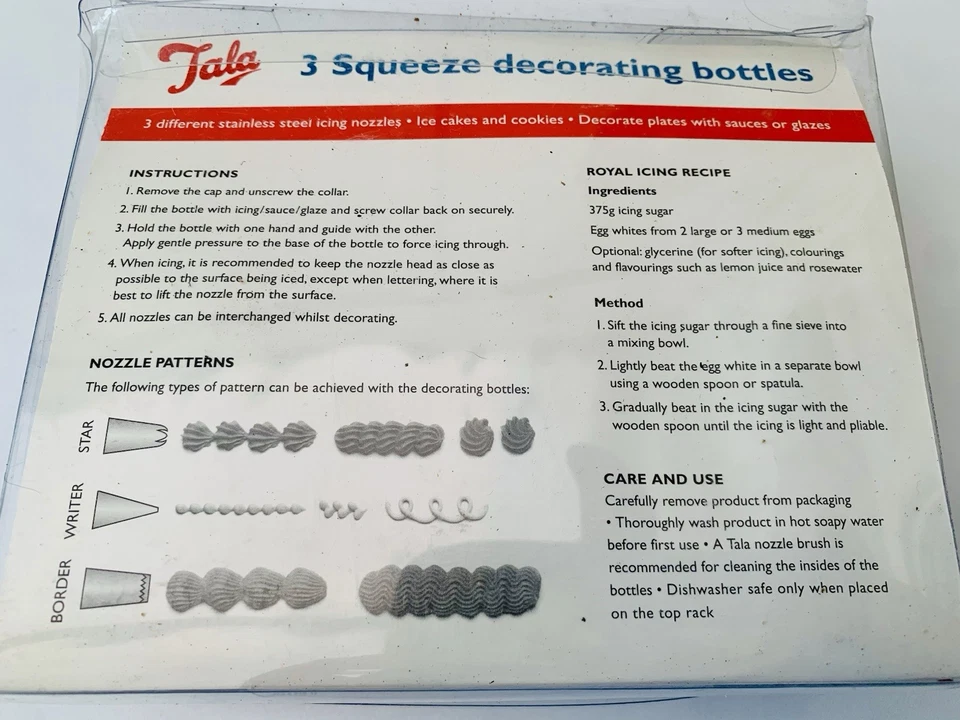 Children’s Baking TALA Easy Icing Set Cupcake Icing 3 Squeeze Bottles - Image 2 of 4